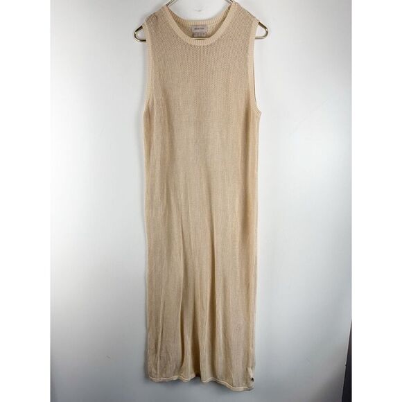Brixton Women Aruba Dress Size L Whitecap Beige Beach Cover Up Cruise Maxi - Picture 2 of 6